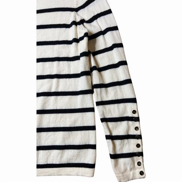 J. McLaughlin Italian Merino Wool Striped Sweater Size XL - Picture 2 of 5